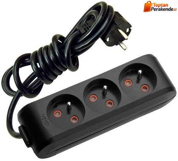 Viko Multi-Let Üçlü Grup Priz Ups 2 Metre Siyah (Çocuk Korumalı) 90130302